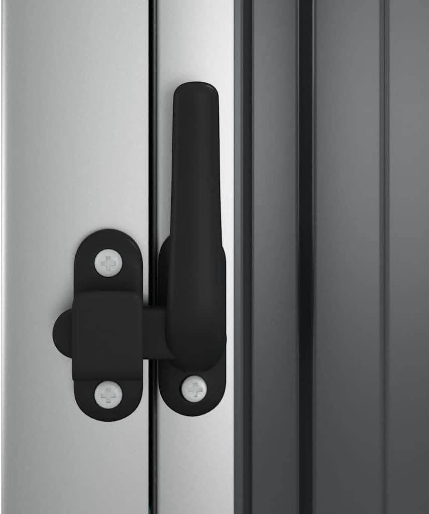 vidaXL Abri de Jardin, Acier Galvanisé, Anthracite, 88x89x159 cm, Armoire de Rangement Extérieure, Porte Verrouillable, Organisateur d’Outils, Résistant aux Intempéries, Terrasse
