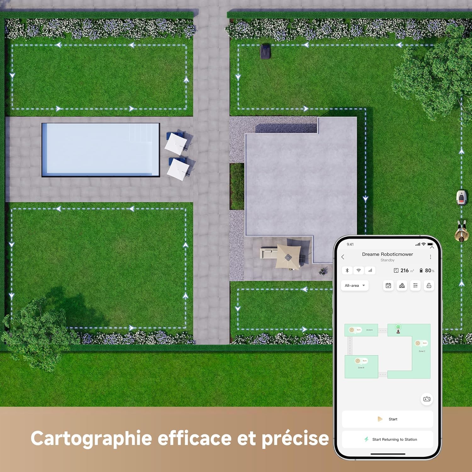 Dreame - A1 Pro série - jusqu’à 2000m² - Lidar 3D, contrôle app, A1 Pro