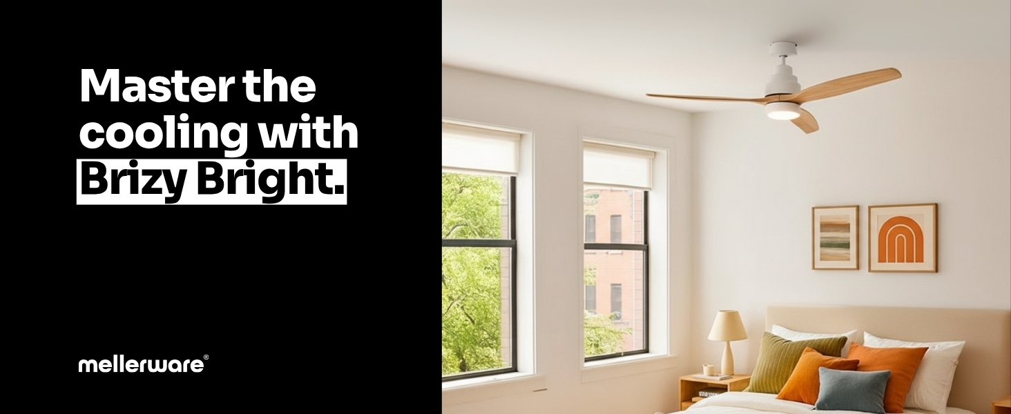 Le texte indique « Maîtrisez le refroidissement avec ». Espace intérieur minimaliste moderne avec des murs blancs et une fenêtre avec éclairage naturel.