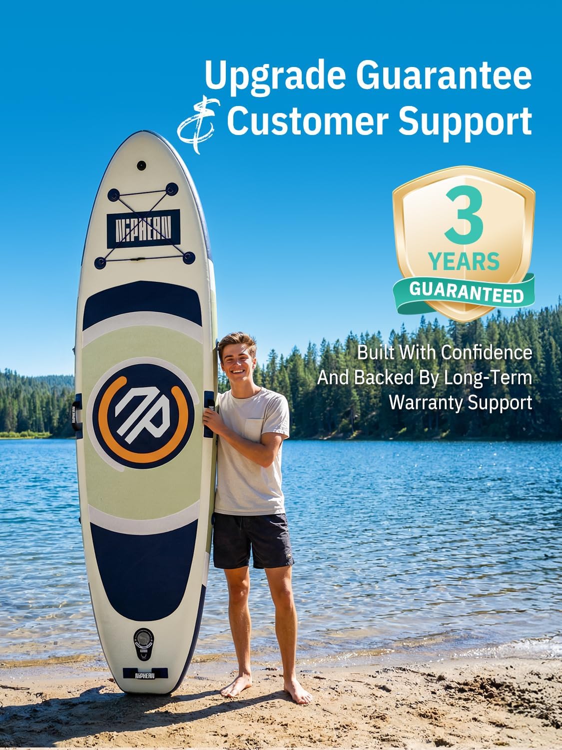 Niphean - Paddle gonflable adulte ultraléger 320cm, siège, antidérapant, aileron StabilTrac