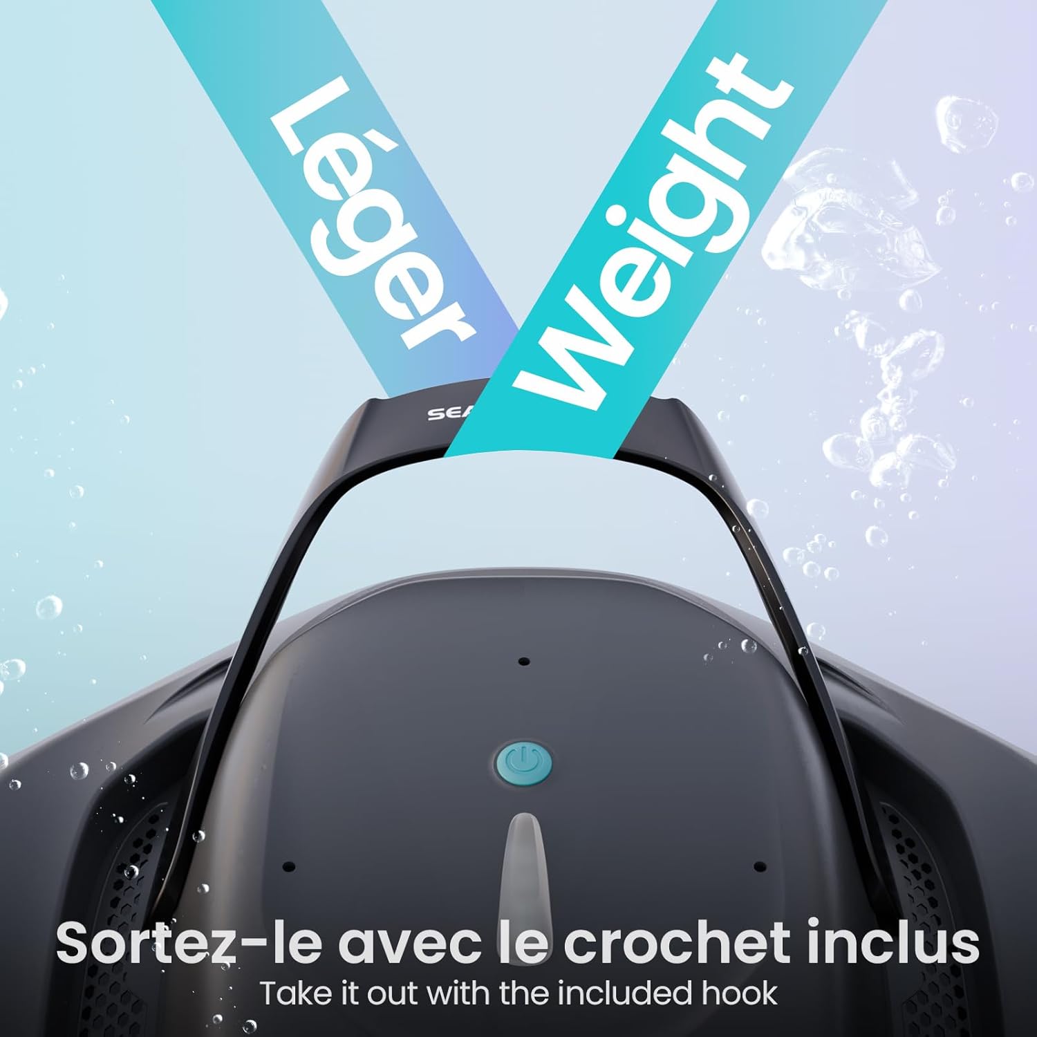 AIPER - Seagull 800B - 80 m² - 90 min autonomie, auto-parking, LED, forte aspiration