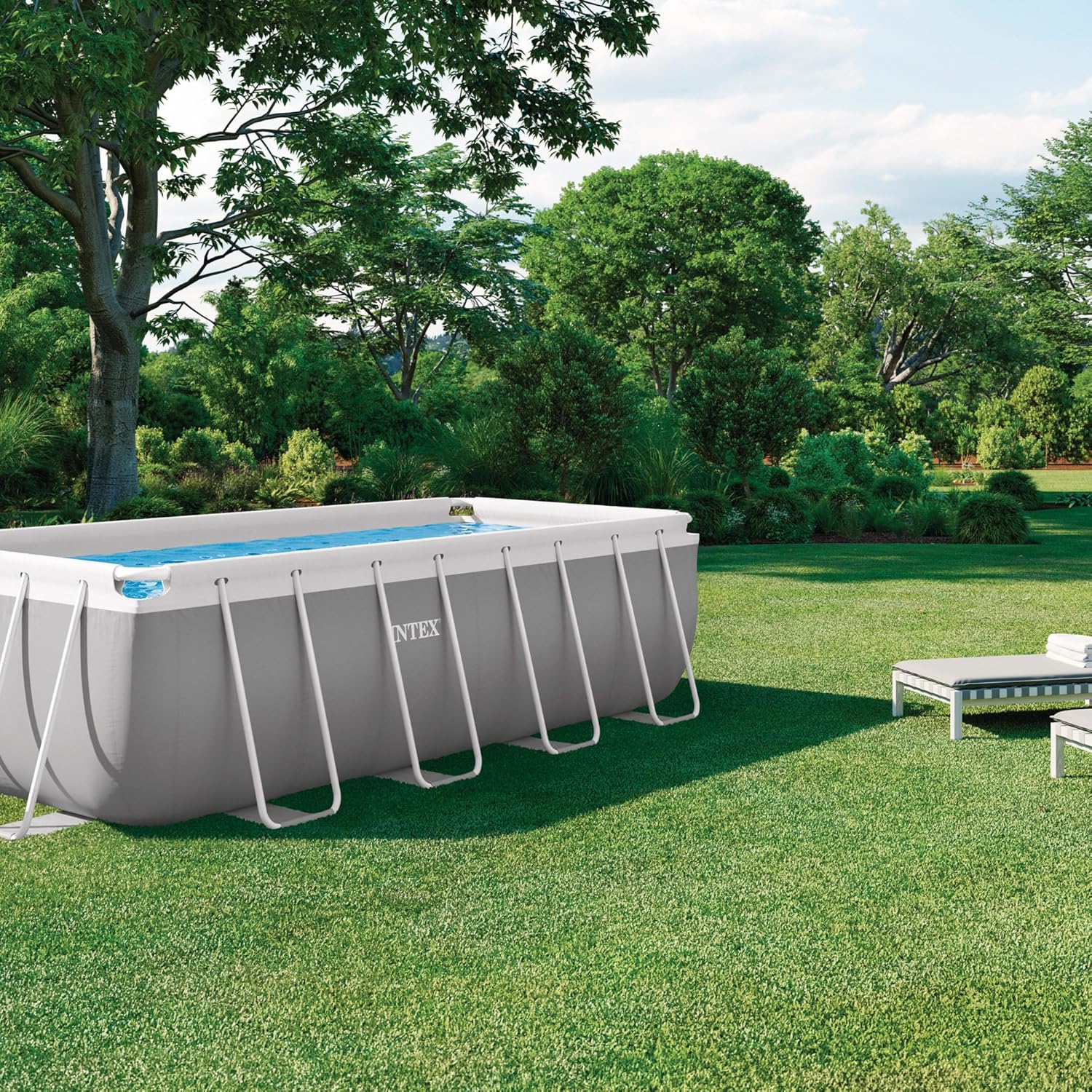 Intex - Prism Frame Rectangulaire - 4x2x1,22m - Kit piscine tubulaire