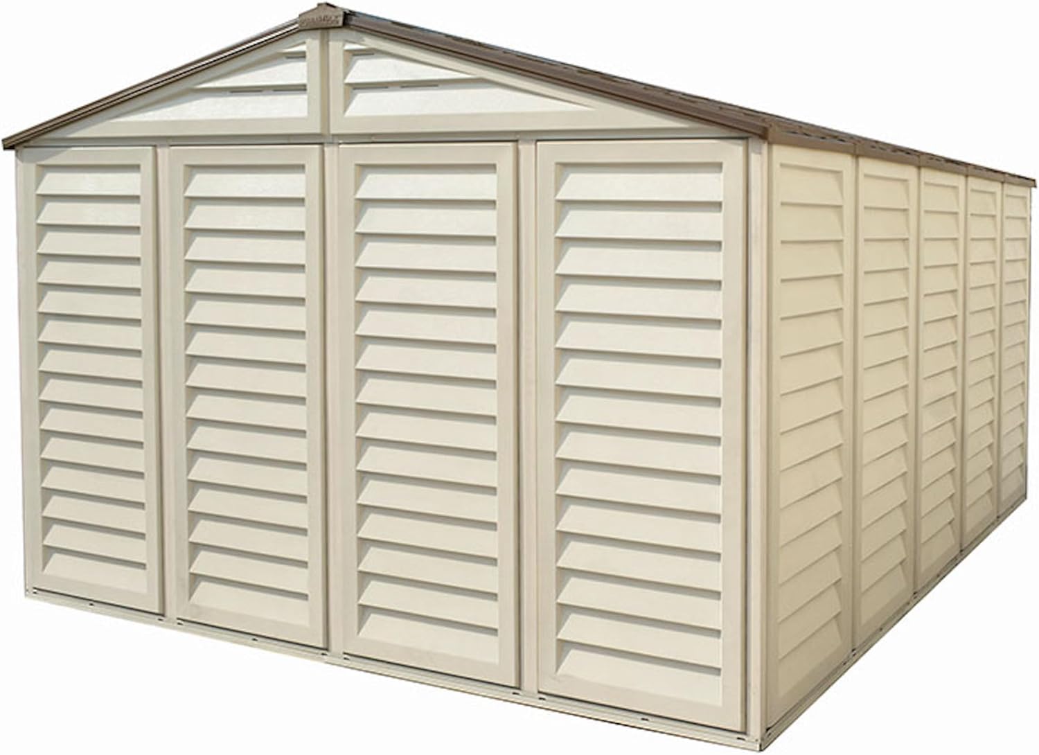 Duramax - Woodbridge Plus - 10,5'x13' - abri jardin résine, beige/brun, 399,8x318,7x222 cm