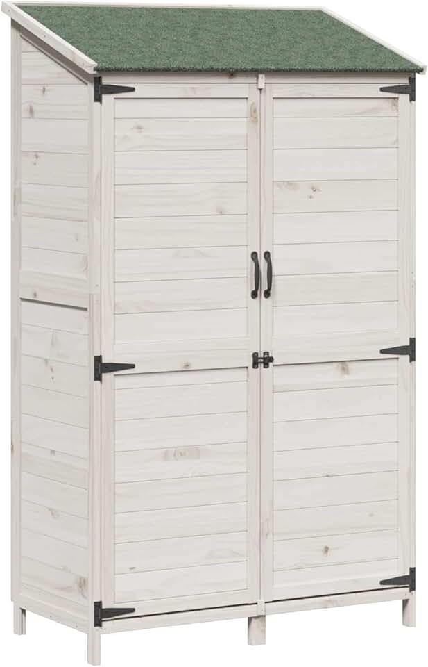 vidaXL - Abri de jardin blanc - 106,5x56x176 cm - bois d’ingénierie, étanche