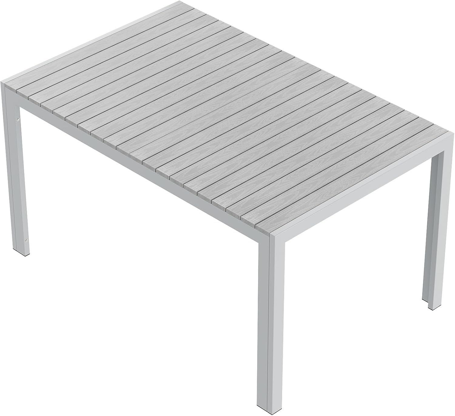 LIFERUN - table rectangulaire aluminium 140x90x75cm 6 pers gris