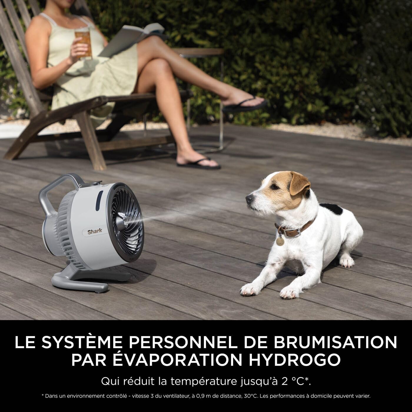 Shark FlexBreeze HydroGo, ventilateur brumisateur portable, rafraîchisseur d'air silencieux intérieur/extérieur, discret et durable, avec/sans fil, léger, 5 réglages de vitesse, Colombe FA050EUDV