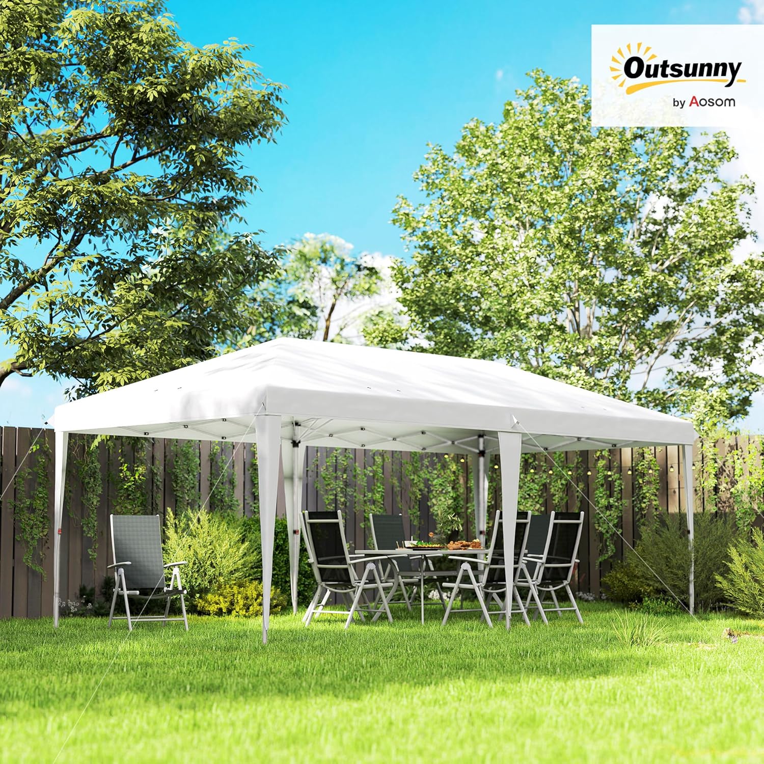 Outsunny - tonnelle pliante série Pop-up - 3x6m - acier époxy, tissu Oxford, sac inclus