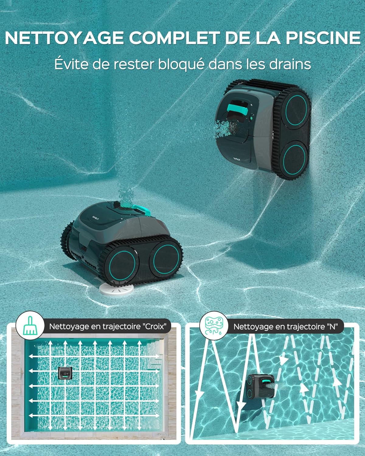 WYBOT - C1-Plus série pool robot - 160min/160m² - navigation intelligente