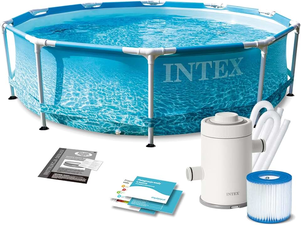 Intex - Kit Piscinette Tubulaire Ocean - ø3,05x0,76m - montage rapide