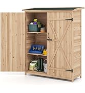 COSTWAY Abri de Jardin en Bois, Armoire Jardin Extérieur avec Toit en Asphalte Incliné, Résistant...