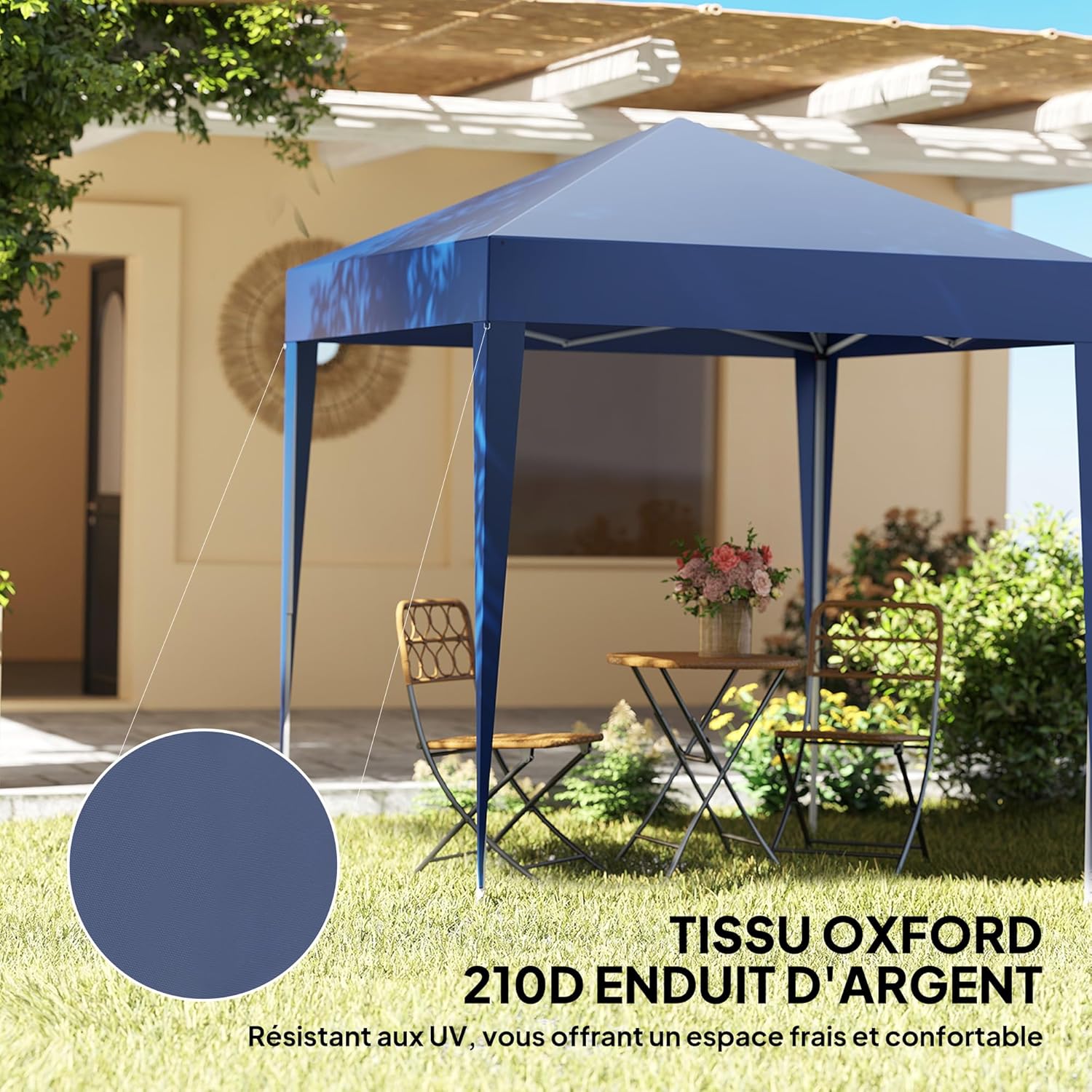 Outsunny - tonnelle pliante pop-up 2x2m - acier, UV, 4 côtés amovibles