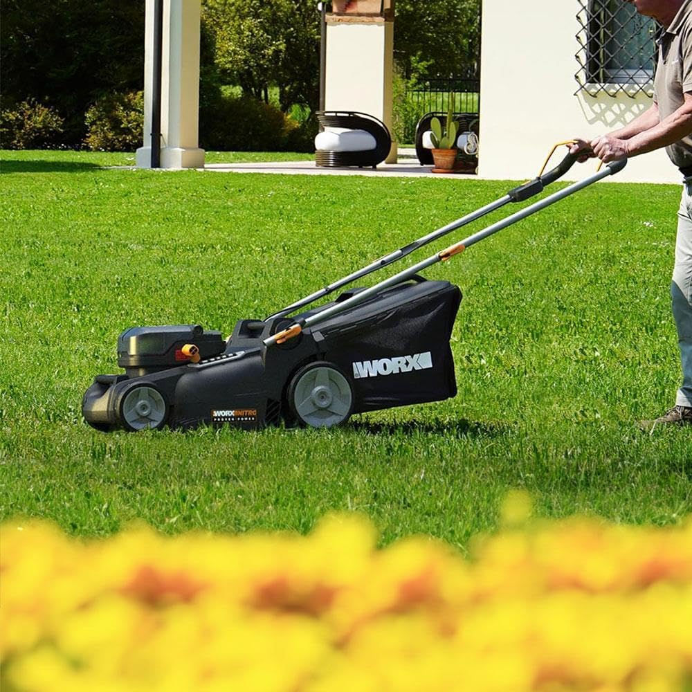 WORX - tondeuse sans fil série WG - 37cm, 40L, 6 hauteurs, 2x4Ah - WG737E