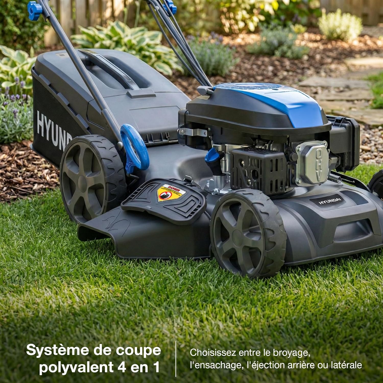 Hyundai - tondeuse thermique 46cm, 139CC, autotractée, démarrage électrique