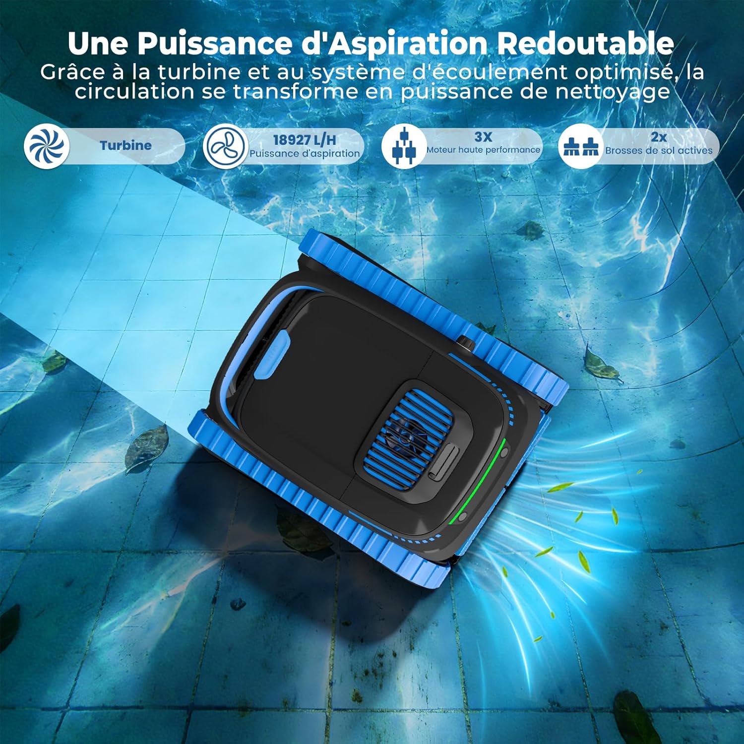 Robot Piscine sans Fil - Aspirateur, 18927 LPH, navigation intelligente, APP, jusqu’à 170 m² - PC20 BOTLIFE