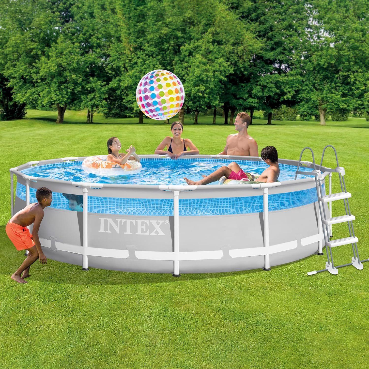 Intex - piscine tubulaire Clearview - 4,27 x 1,07 m - gris - 26722NP