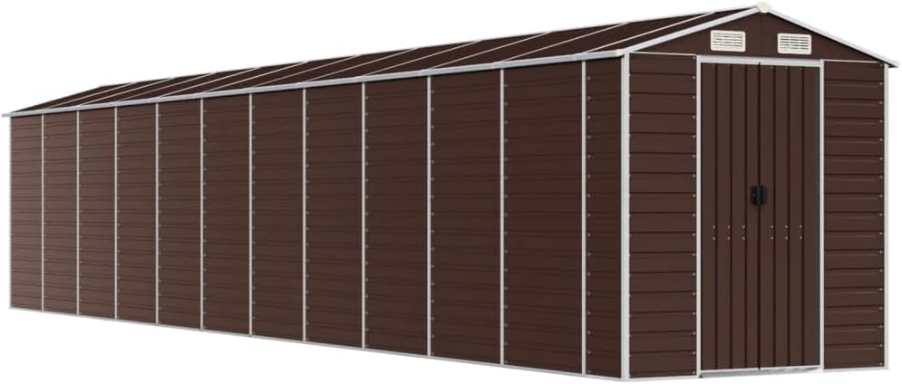 vidaXL Abri de Jardin Marron 191x980x198 cm Acier galvanisé