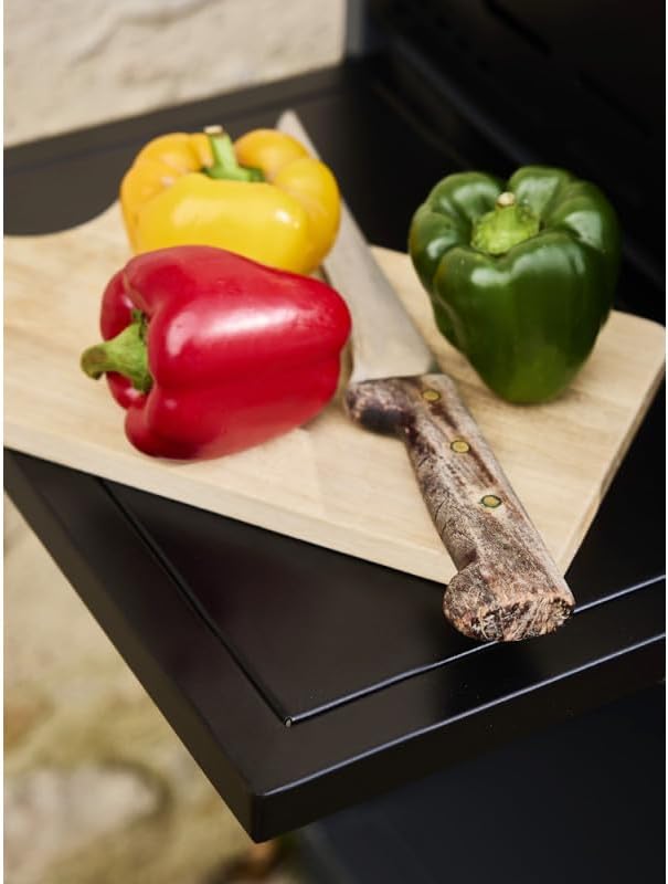 Brasero - Plancha Lola sur chariot - 68,5x35,5 cm - 3 feux gaz, récupérateur graisse, 12 convives, 7,2 kW