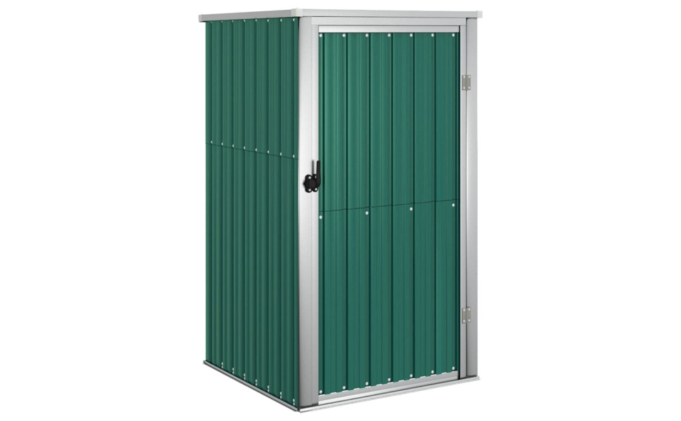 la porte verte est une structure en acier avec un cadre en acier.