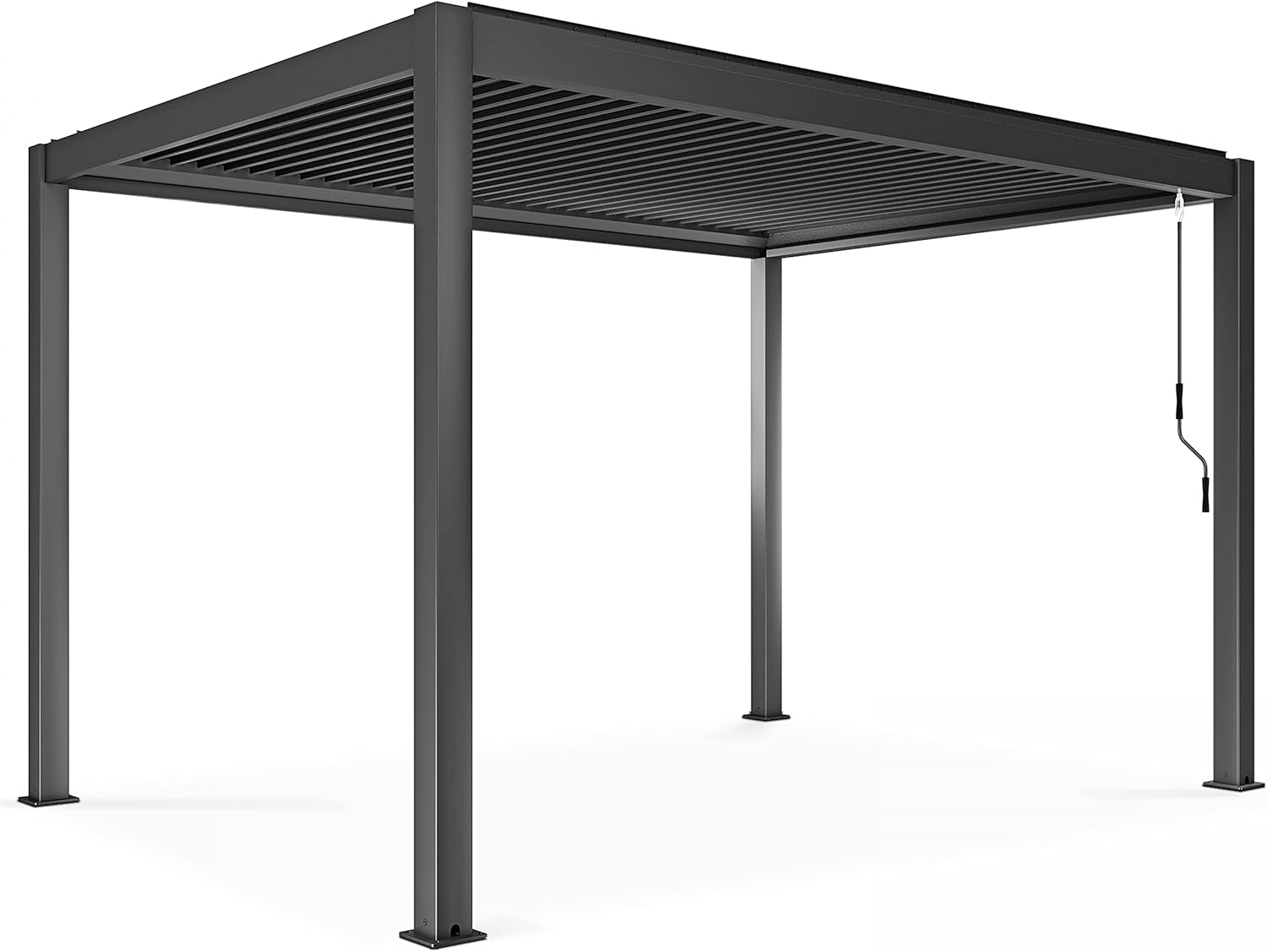 Oviala - Pergola bioclimatique 3x4m autoportée - 2 stores - gris