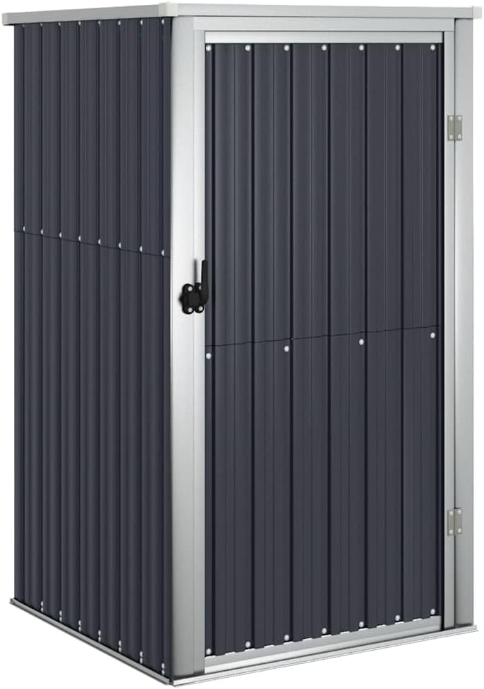 vidaXL Abri de Jardin, Acier Galvanisé, Anthracite, 88x89x159 cm, Armoire de Rangement Extérieure, Porte Verrouillable, Organisateur d’Outils, Résistant aux Intempéries, Terrasse