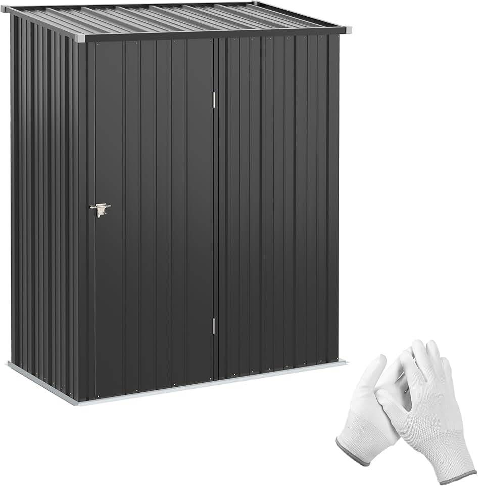 Outsunny - abri de jardin acier, 161,5x94,5x196cm, serrure, noir