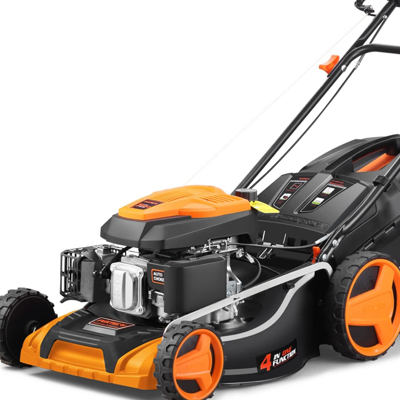 FUXTEC Tondeuse Thermique autotractée à Vitesse réglable FX-RM5196PRO, Largeur de Coupe 51 cm et Moteur autopropulsé 196cm3 GT Variable, Bac de ramassage 60L