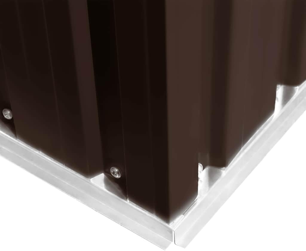 vidaXL - abri de jardin acier 257x205x178cm marron, rangement extérieur