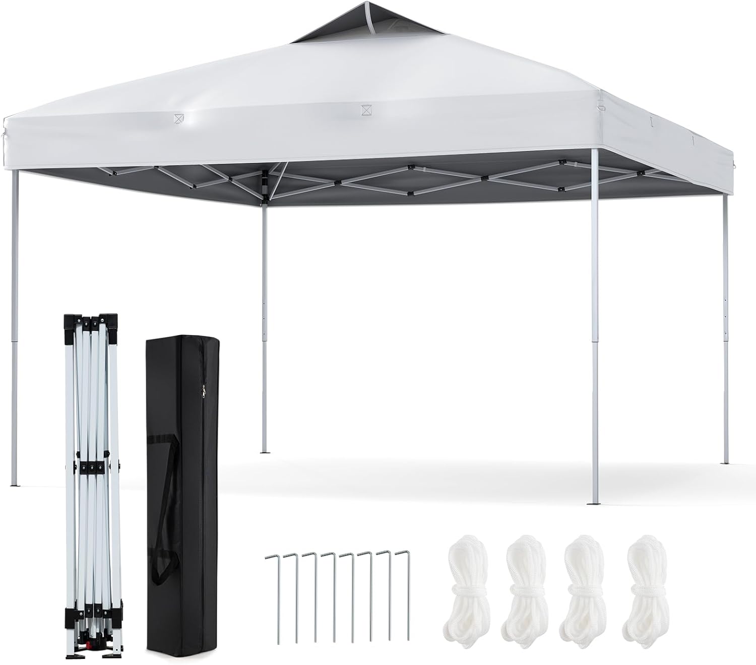 GOPLUS - Tonnelle pliante jardin 3x3m, toit ventilé, sac transport, protection solaire, 255/265/275CM