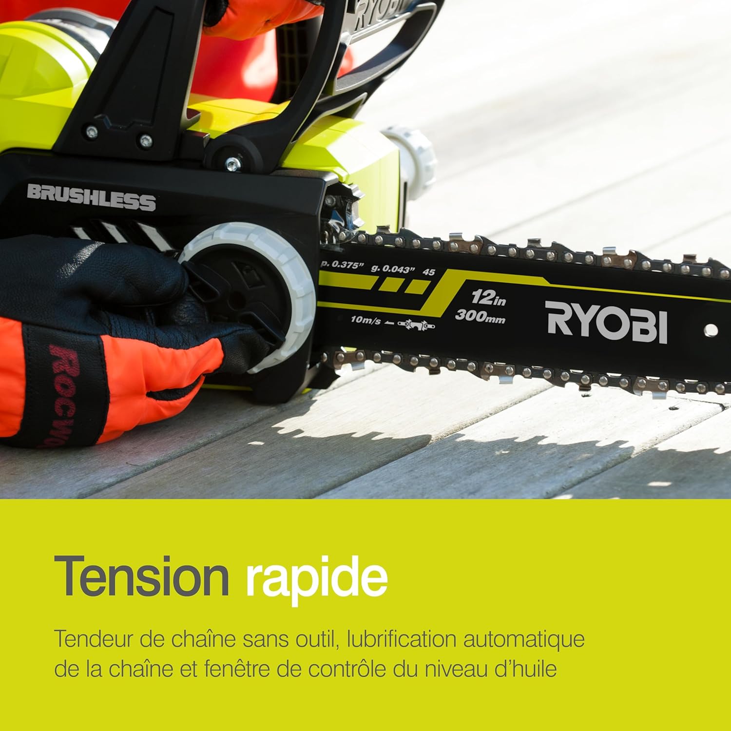 RYOBI - tronçonneuse ONE+ 30cm - lubrification auto, frein chaîne OCS1830