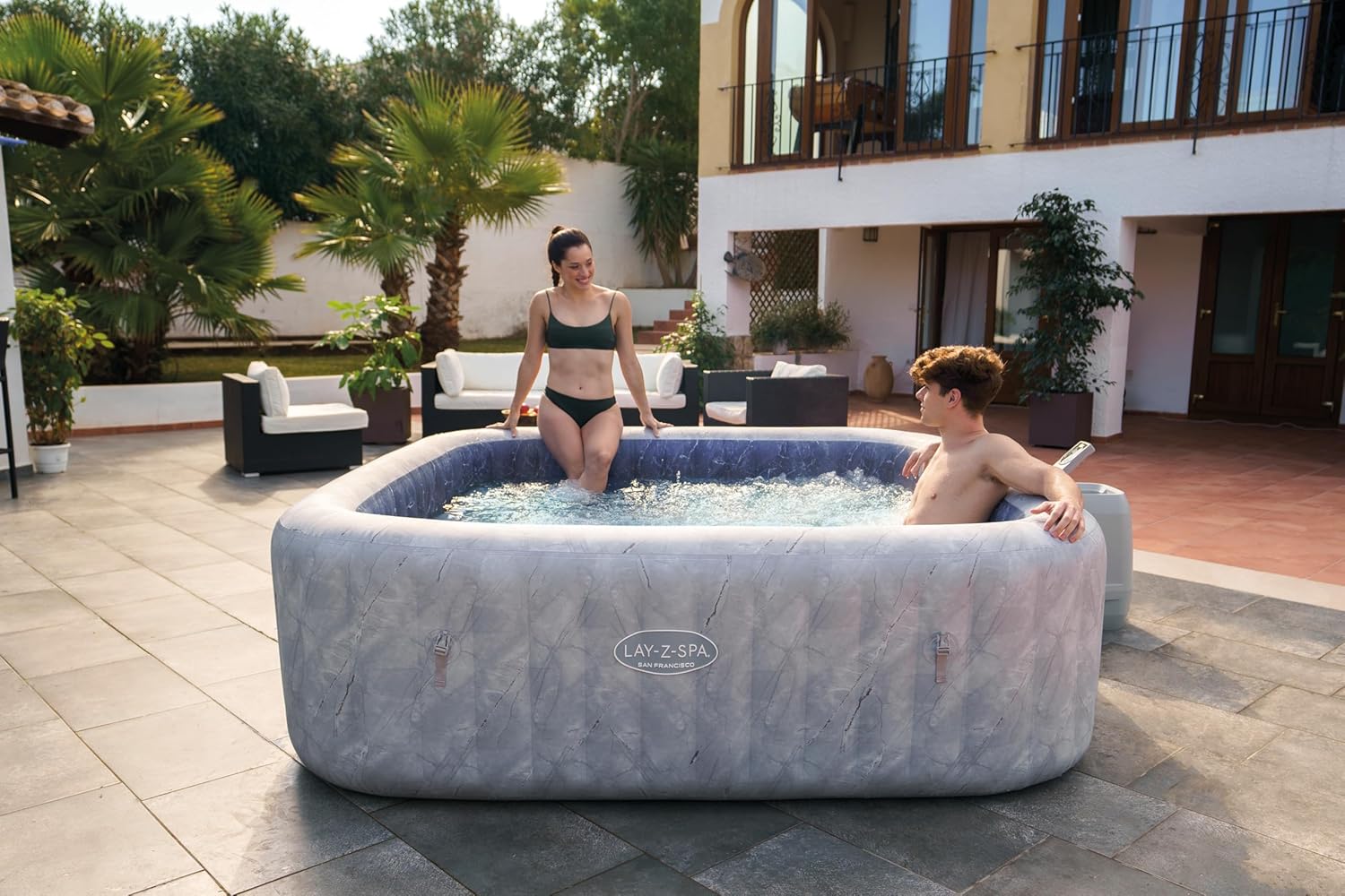 Bestway - San Francisco HydroJet Pro - 230x230x71 cm - spa gonflable éco, 5-7 pers., contrôle appli