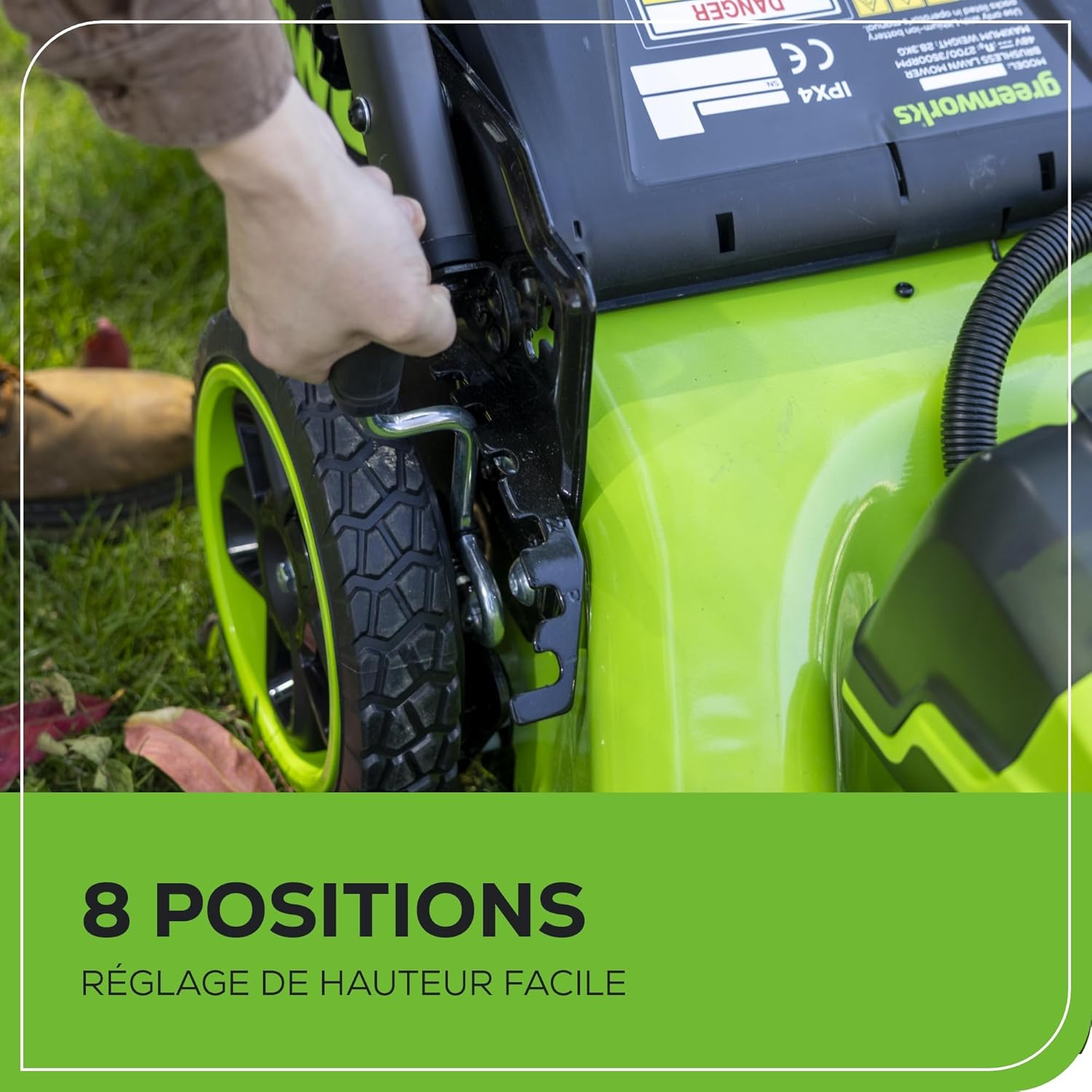 Greenworks 48V (24V x 2) Tondeuse Gazon Batterie sans Fil Autopropulsée, Largeur de Coupe 46cm, Sac 55L, Tondeuse Electrique Gazon Inclus 2 X 24V 4Ah et Chargeur Double, Garantie 3 Ans, MO48L424-01