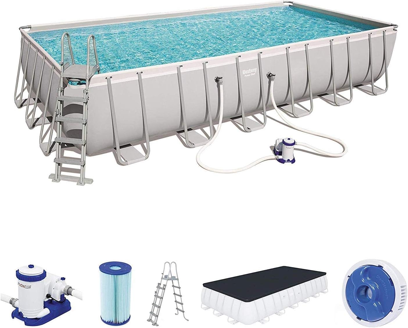 Bestway 56474-3 Power Steel - Piscine Hors Sol, 732 x 366 x 132 cm