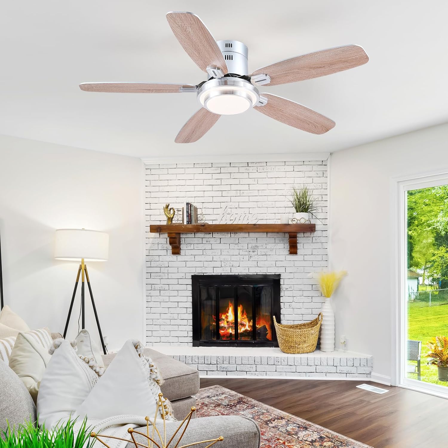 Kviflon - Ventilateur Plafond DC 127 cm, LED, télécommande, 3 pales