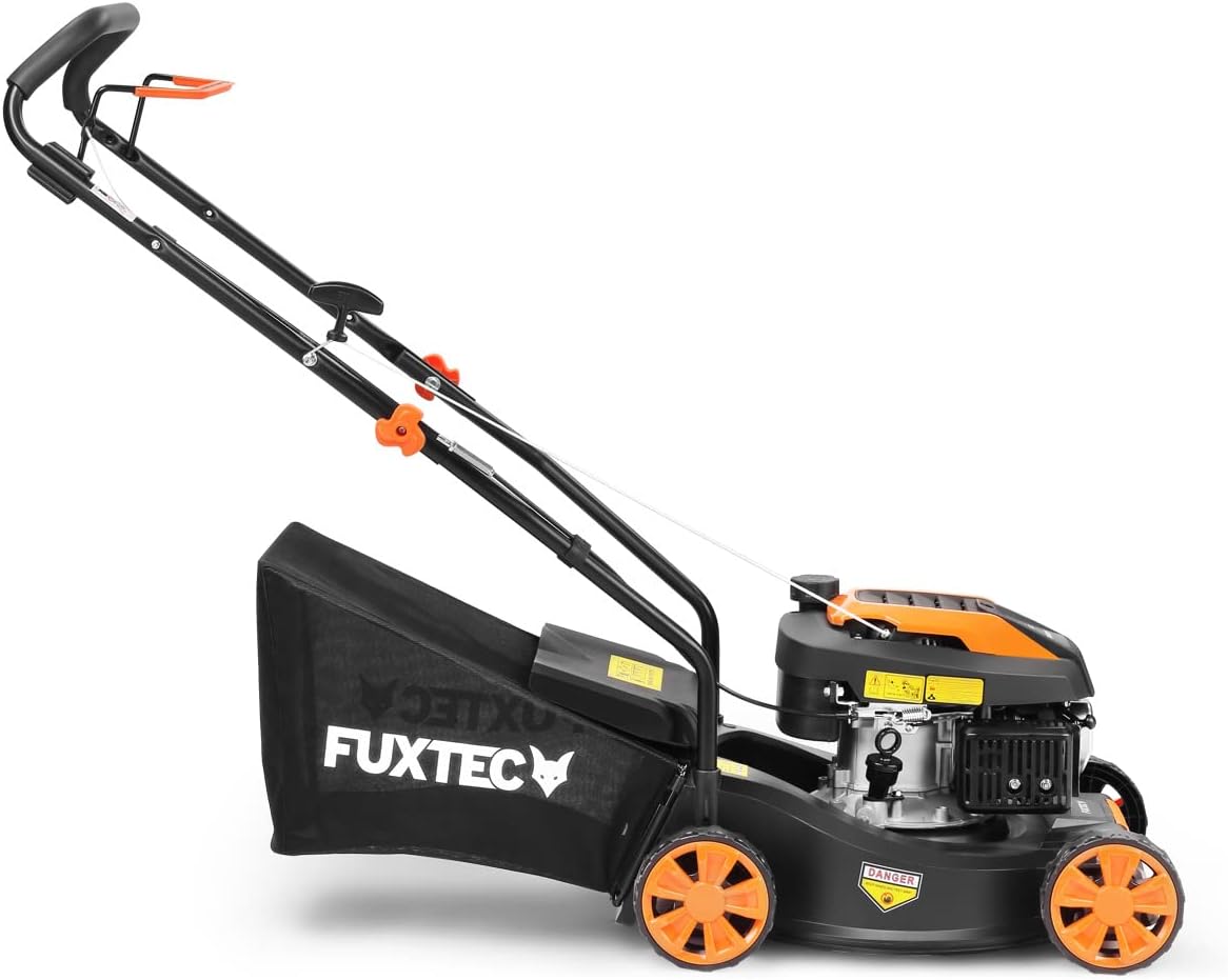 FUXTEC - Tondeuse thermique poussée série RM4180 - 40,6cm - légère, compacte, bac 45L - FX-RM4180