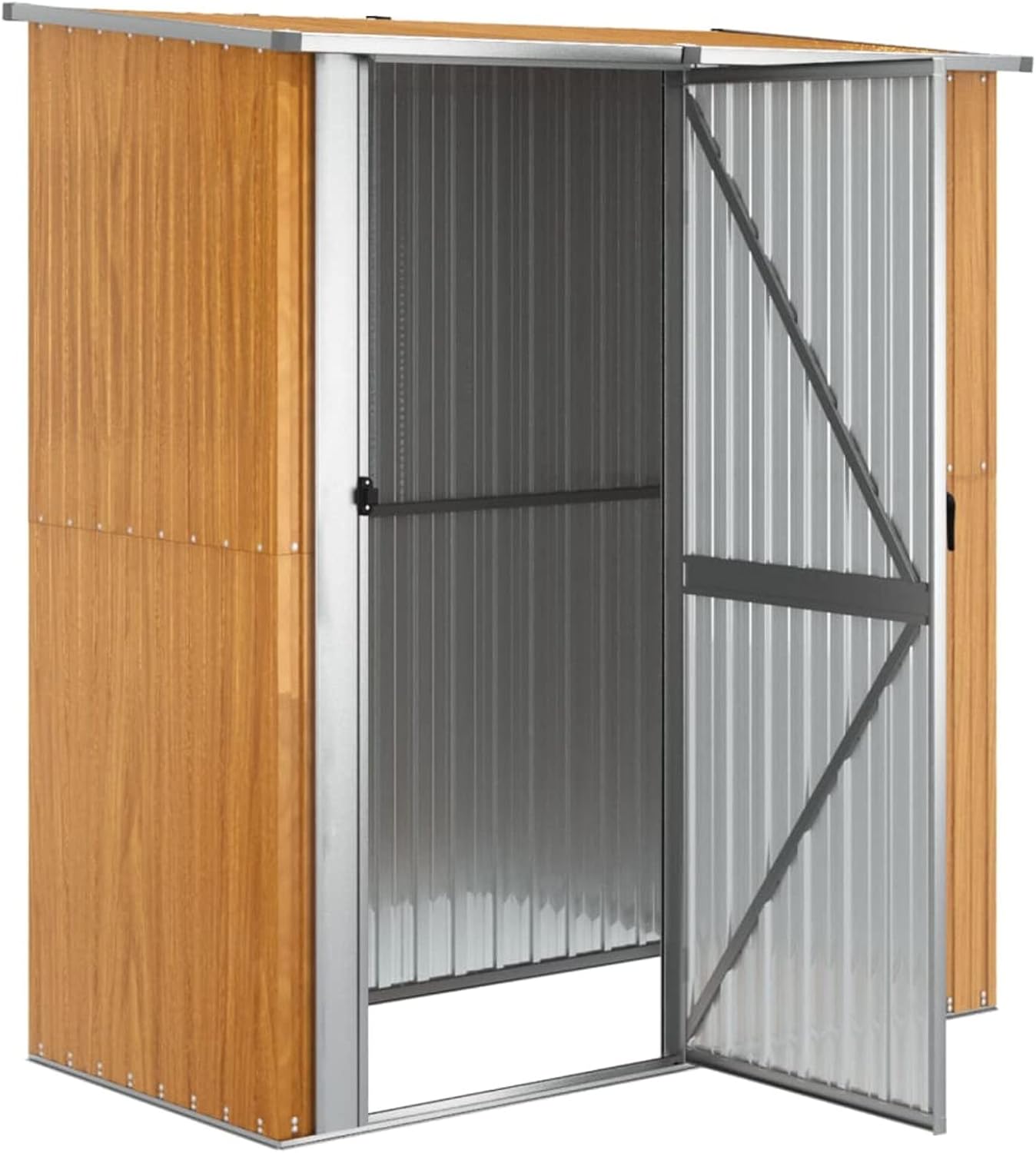ShGaxin - abri de jardin extérieur acier galvanisé marron 180,5x97x209,5 cm