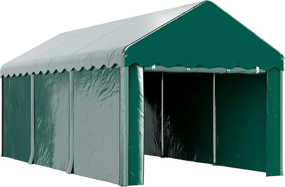 Outsunny - Carport Tente série PE - 3x6m - abri voiture UV étanche