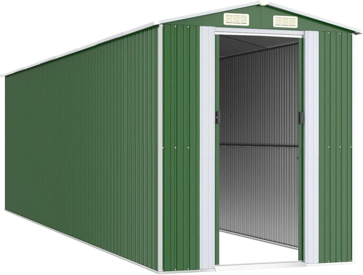 GuyAna Abri de Jardin Vert 192x689x223 cm Acier galvanisé,Abris de Jardin,Abri de Stockage pour Jardin,Abri d'outils de Jardin