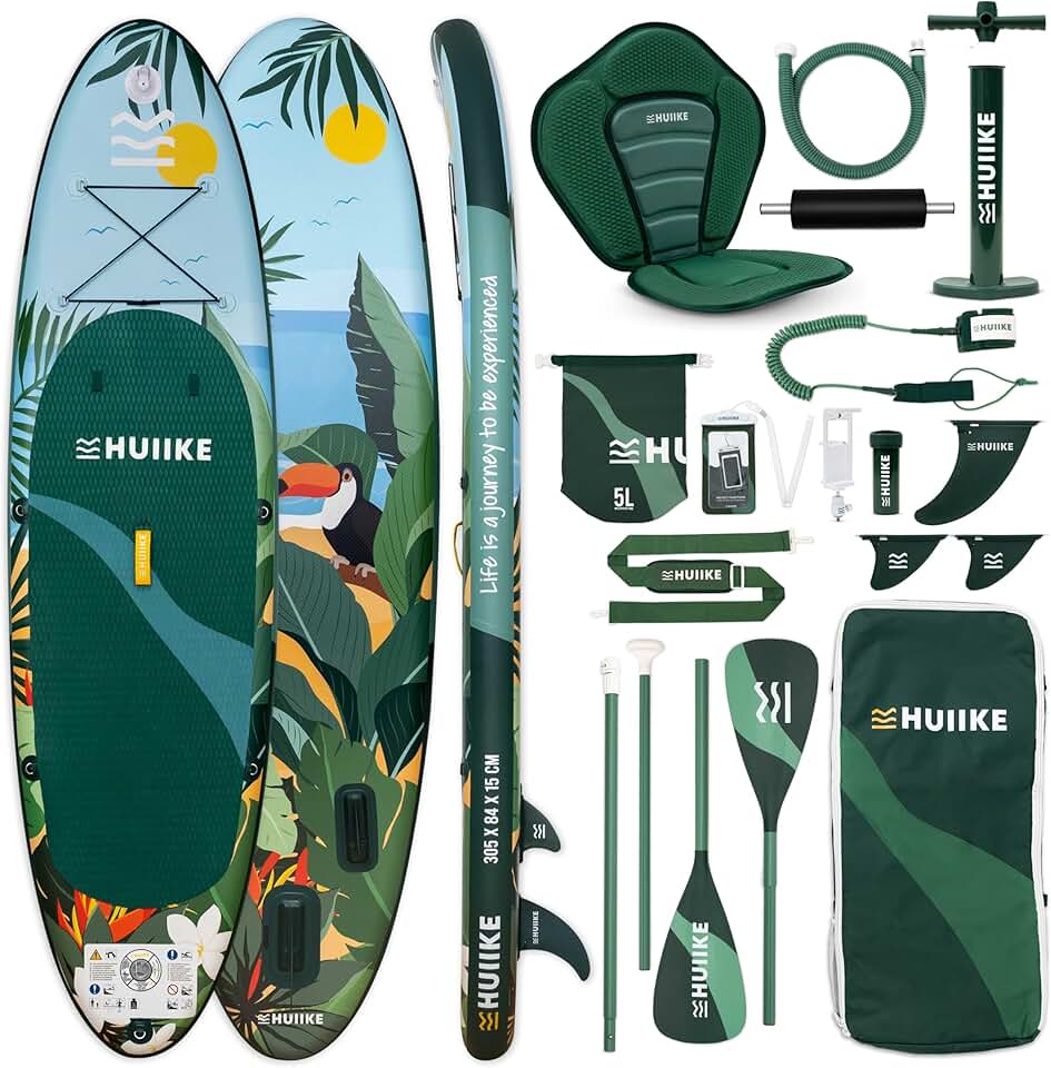 HUIIKE - Paddle gonflable adulte série stable - 305x84x15 cm - Accessoires inclus, supporte 130 kg