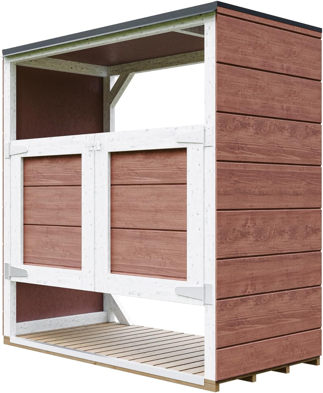 Abri de Jardin pour poubelles, Cache Poubelle extérieur 2x240L – Coffre de Rangement Exterieur, Armoire de Jardin, cabane de Jardin Exterieur – Timbela M980A-REDWOOD Red