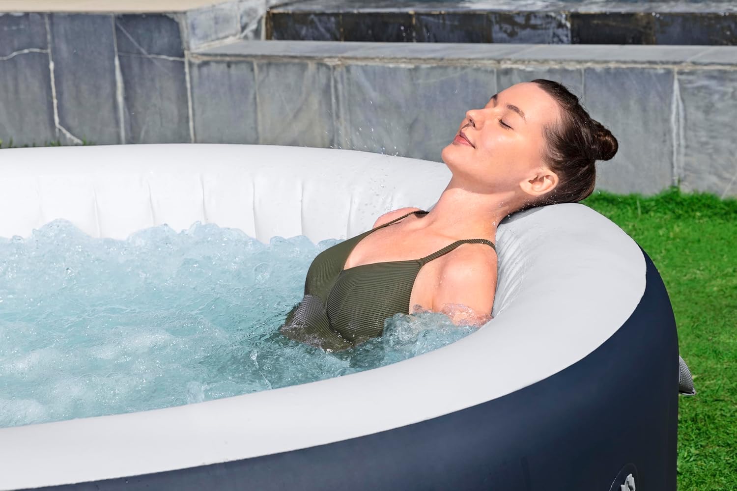 Bestway - Spa Gonflable Miami AirJet Efficacité énergétique pour 2 à 4 Personnes - 180 cm x 180 cm x 66 cm - Bleu