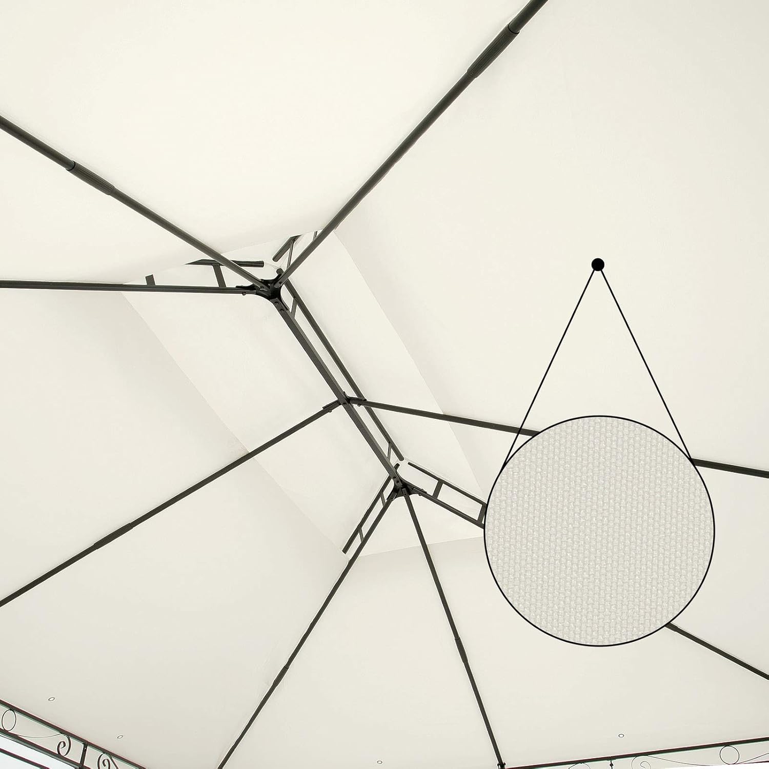 CASARIA - Pavillon Topas 3x4m, métal, hydrofuge, UV 50+, crème