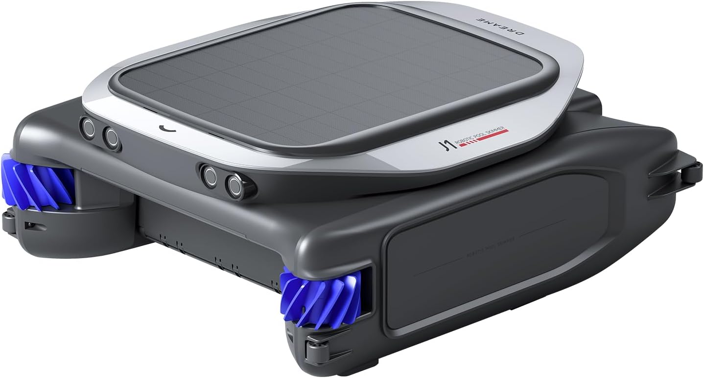 DREAME J1 Écumeur de Piscine robotisé, Technologie avancée PoolSense, Nettoyage Complet à 360°, Fonctionnement continu 24/7, Planification Intelligente de la trajectoire, Contrôle par Application