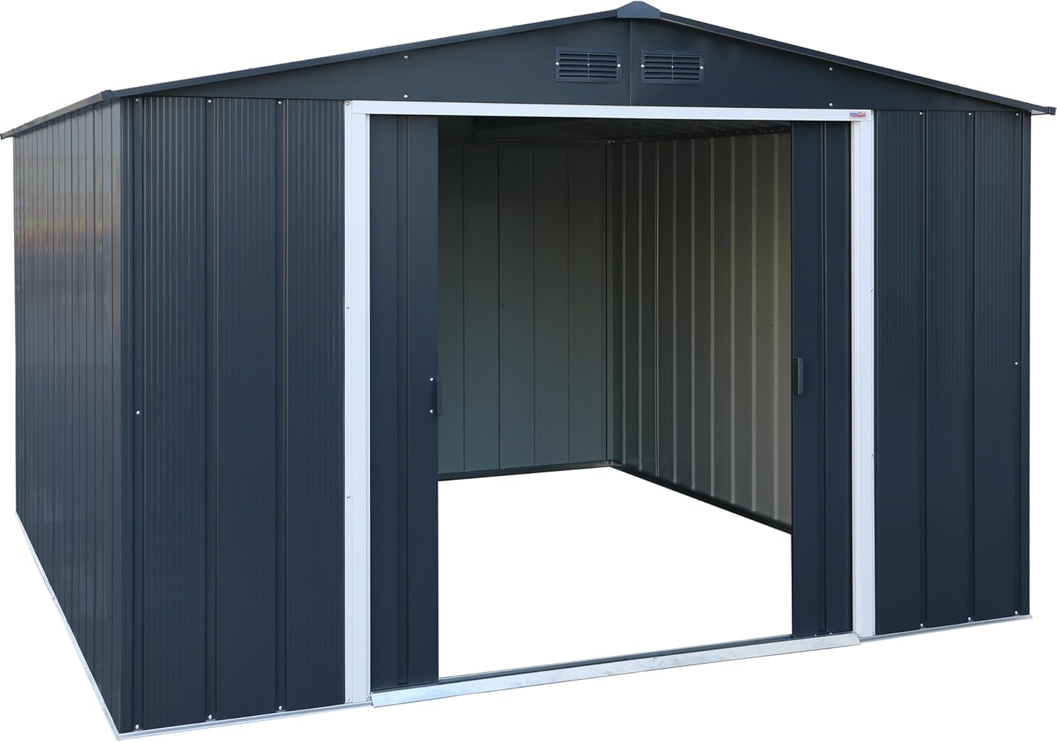 Duramax - ECO Abri de jardin métal 11,68m² toit renforcé anthracite 10x12