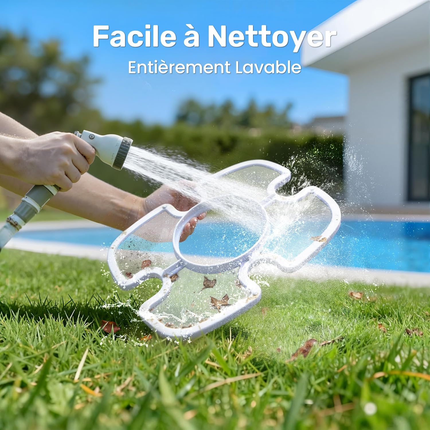 Gosvor - Robot piscine sans fil - 80m² - 90 min autonomie, retour auto
