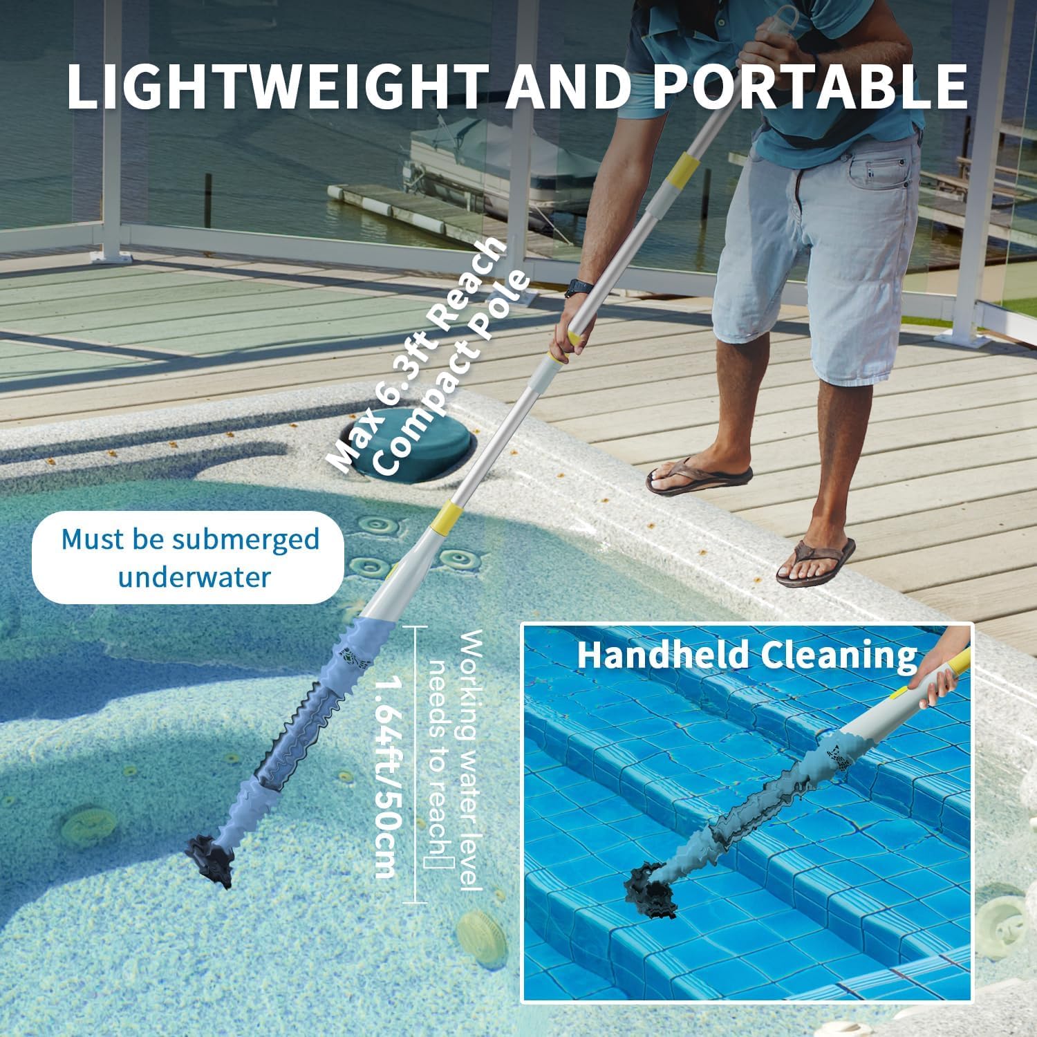 Lydsto - S1 Lite aspirateur piscine sans fil, 90 min, léger, S1 Lite