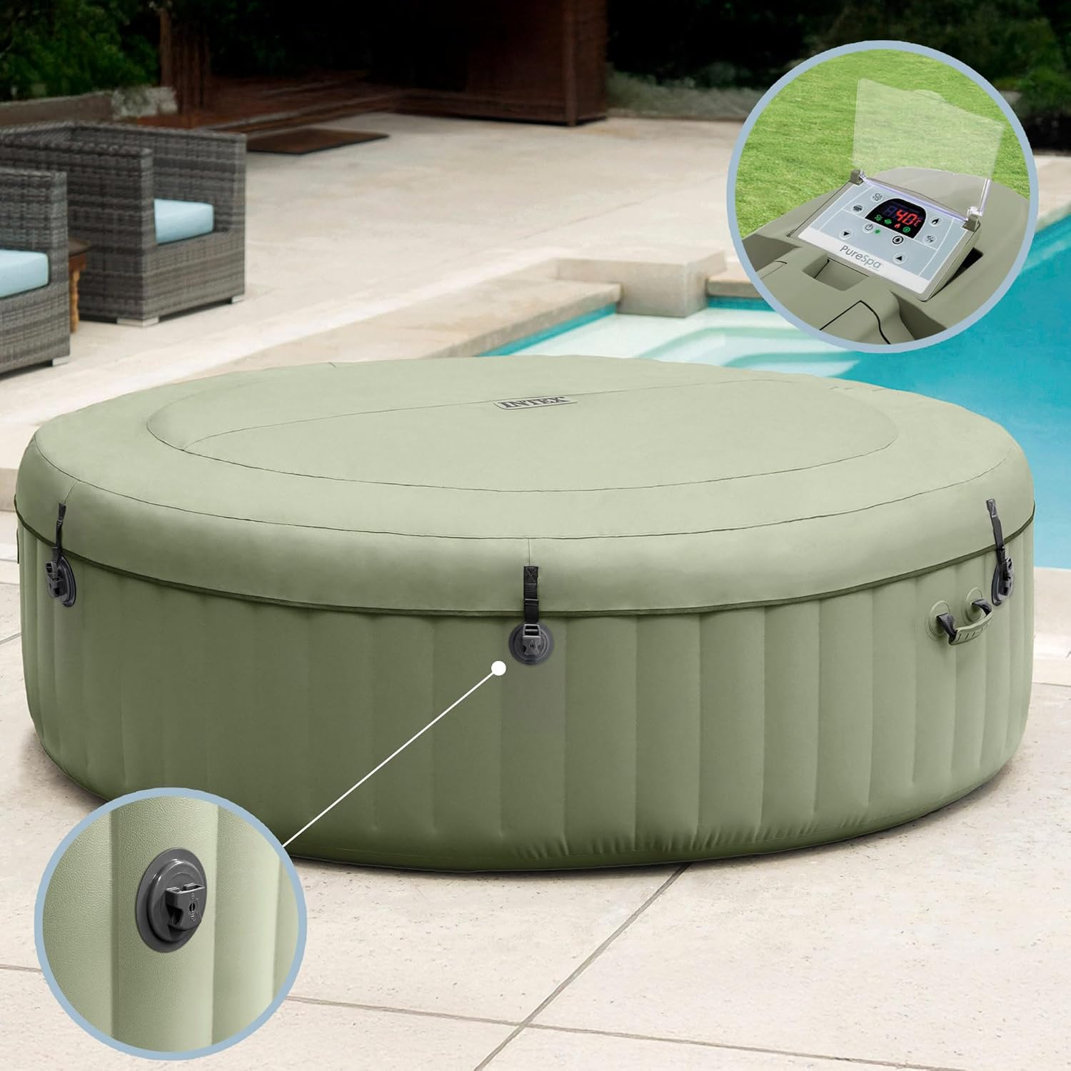 Intex - 28428NP - PureSpa Olive 6 Places