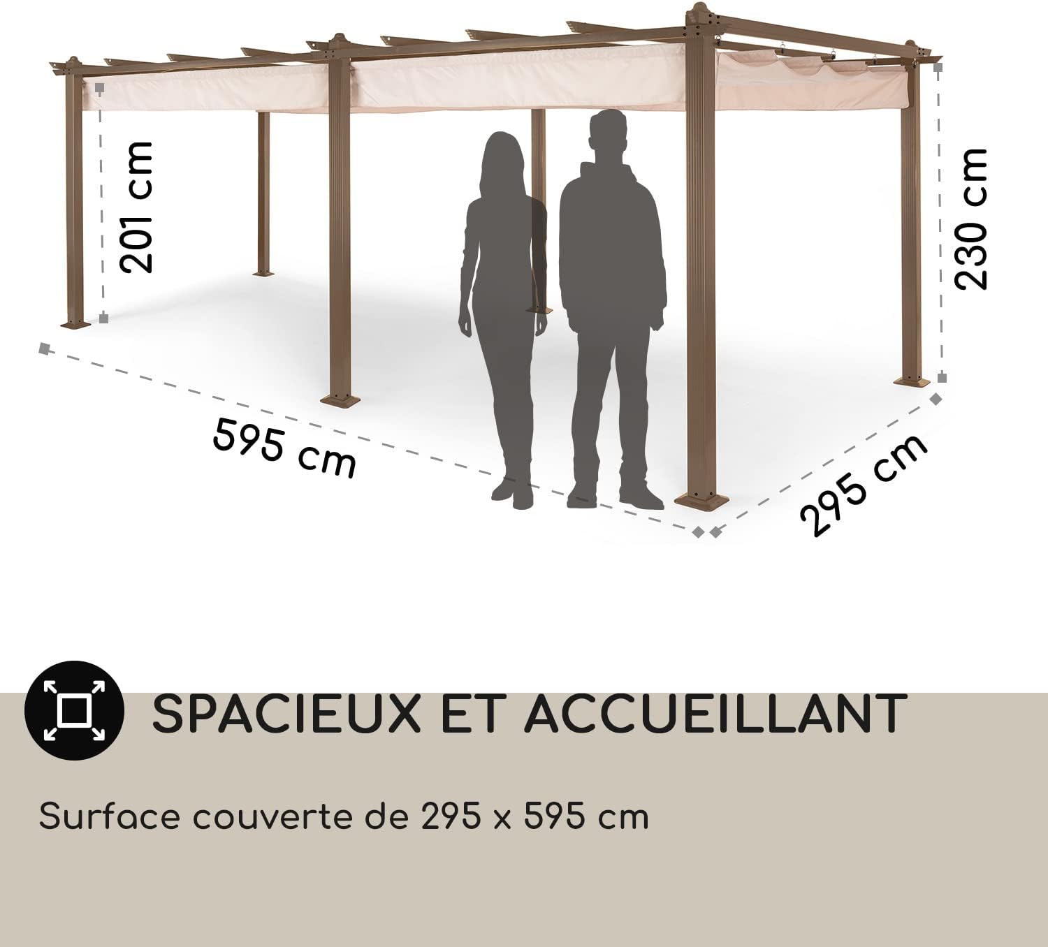 Blumfeldt - Pergola aluminium série Terrasse - 3x6m - toit rétractable, structure alu, UV, polyester imperméable