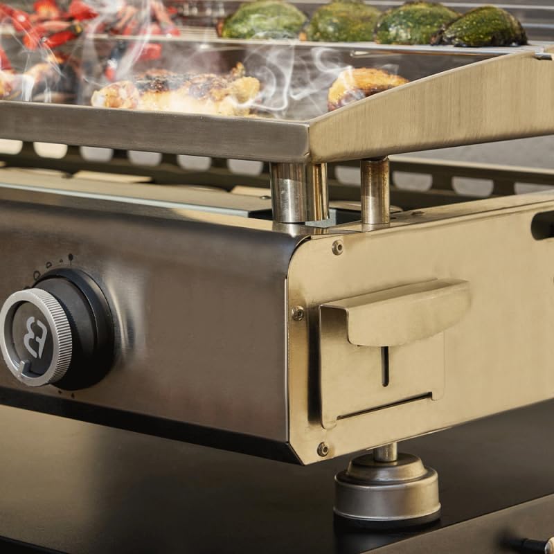 Brasero - Silvia EVO - 84x34 cm - 4 feux inox, grille, tiroir graisse, 10,6 kW