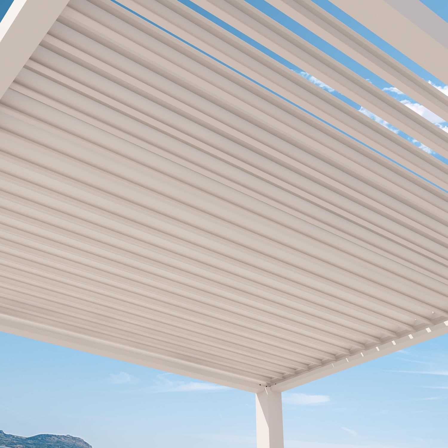 PRIMEYARD - pergola série pavillon - 3x3m - aluminium blanc, lames orientables