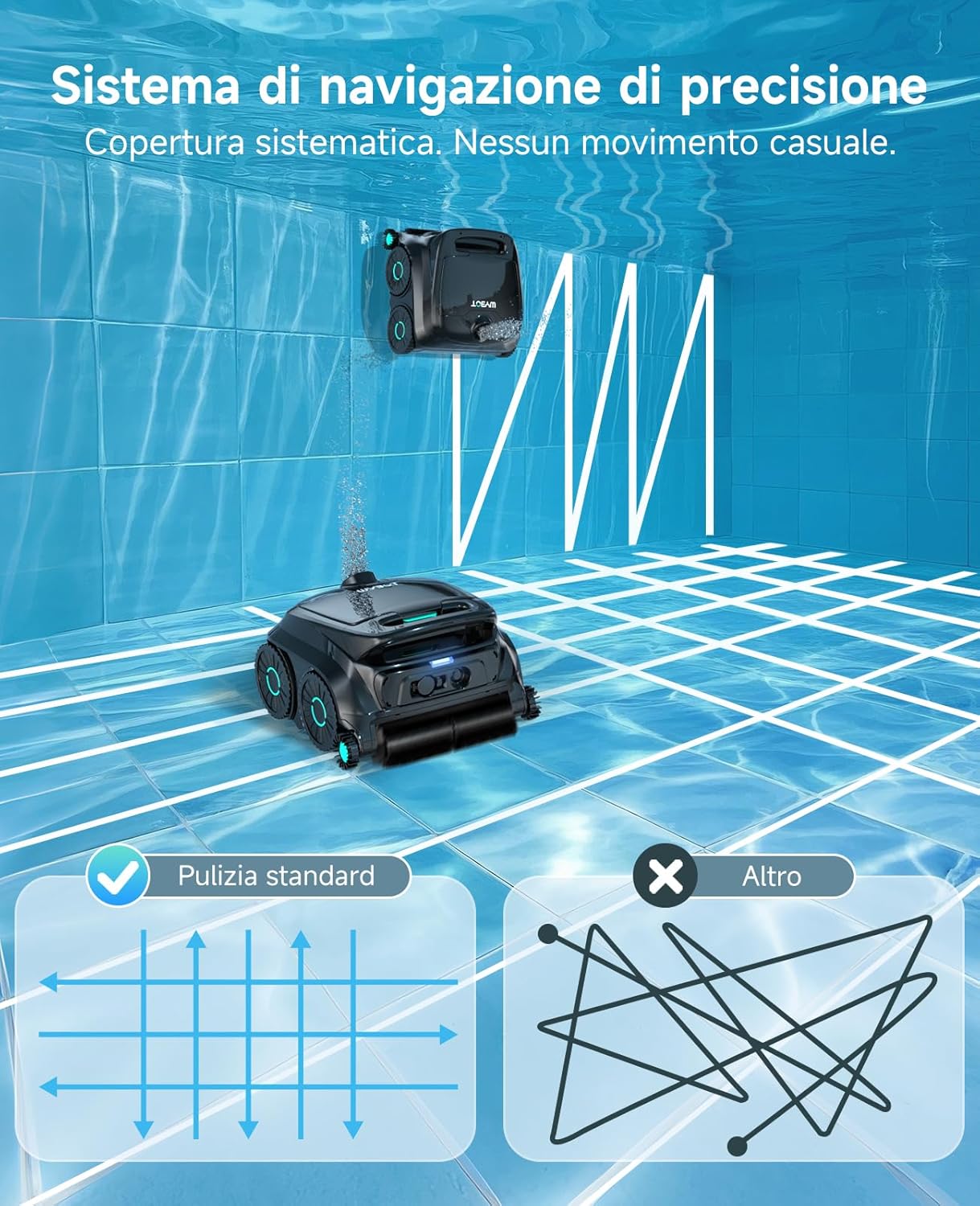 WYBOT - robot piscine OS600 - 120 min autonomie, navigation intelligente
